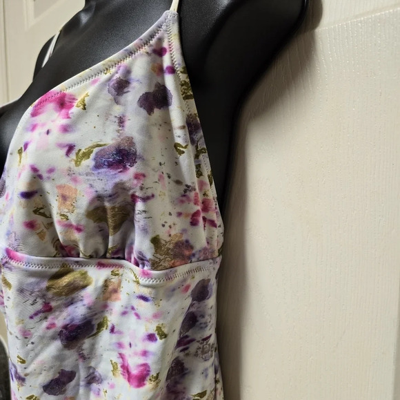 J.Crew Flora Obscura X strappy-back plunge one-piece in kaleidoscope Floral Sz16 - Picture 4 of 11